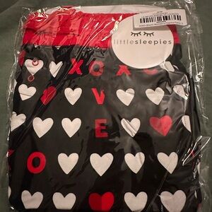 Little Sleepies Black LOVE Heart Pajama Bottoms - Small